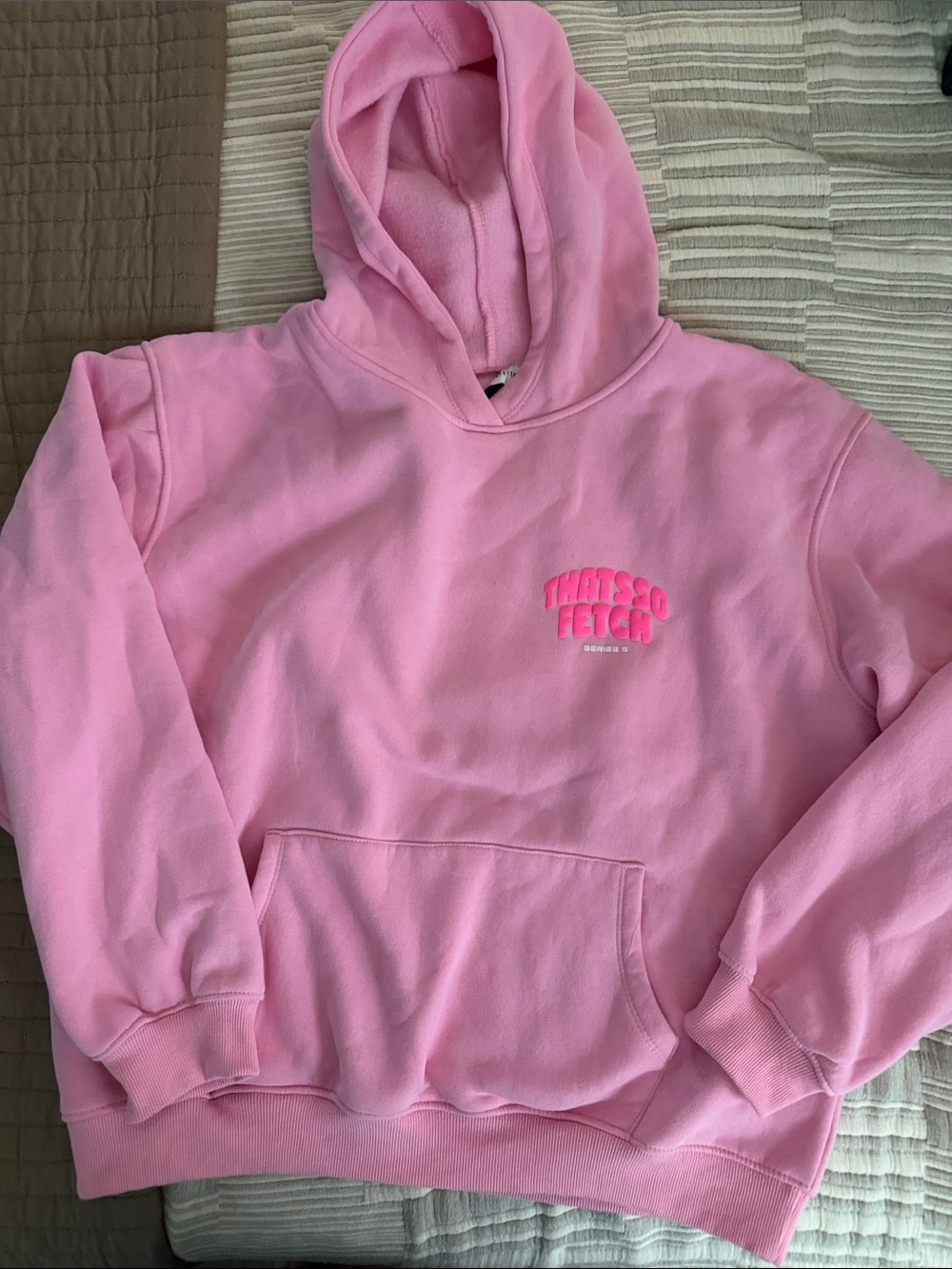 Pink 'Thats So Fetch' Graphic Hoodie Sweatshirt - Casual Pullover